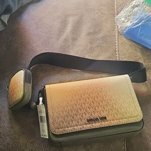 Michael Kors Gradient Tan and Black Crossbody Bag